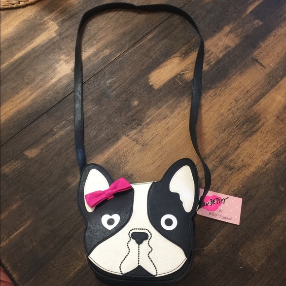 betsey johnson boston terrier purse